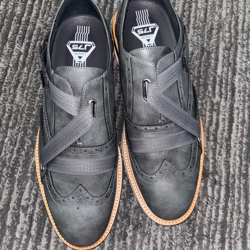 Men's Gray Brogue Shoes SIZE 11